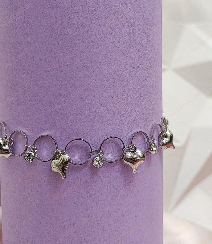 پابند قلب نقره اییی